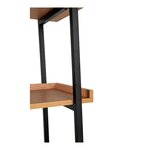 Bibliothèque frêne et acier noir 6 étagères 80x35x185 cm