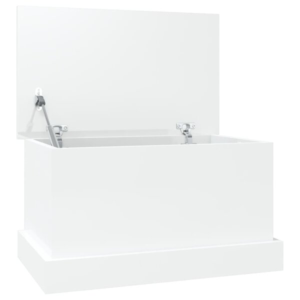 vidaXL Boîte de rangement blanc brillant 50x30x28 cm bois d'ingénierie