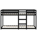vidaXL Lit superposé sans matelas noir 90x200 cm bois de pin massif