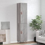 vidaXL Buffet haut Sonoma gris 34 5x34x180 cm Bois d'ingénierie