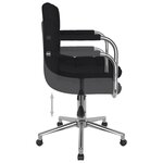 Chaise fauteuil siège pivotante de bureau informatique étude tissu noir 02_0024163