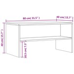 vidaXL Meuble TV chêne marron 80x40x40 cm bois d'ingénierie