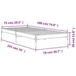 vidaXL Cadre de lit sans matelas chêne marron 75x190 cm