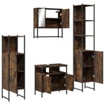 vidaXL Ensemble de meubles de salle de bain 4 Pièces Chêne fumé Bois
