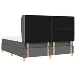 vidaXL Lit à box spring avec matelas - Gris foncé  180x200 cm  Tissu