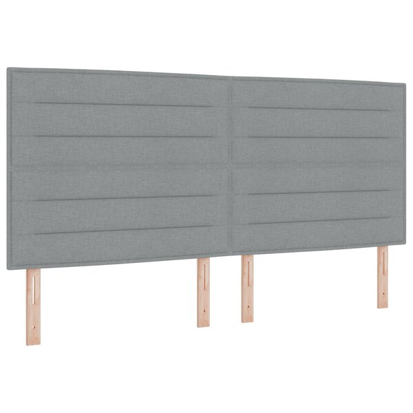 vidaXL Tête de Lit LED Design Lignes Gris Clair 200 cm Tissu