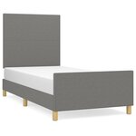 vidaXL Cadre de lit sans matelas gris foncé 90x200 cm tissu