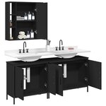 vidaXL Ensemble d'armoires salle de bain 3 Pièces noir bois d'ingénierie