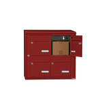 Bloc collectif Leabox 2x2  grade 3  simple face  extérieur  fixation murale  rouge brun ral 3011 finition brillante