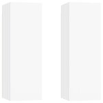 vidaXL Meubles TV 2 Pièces Blanc 30 5x30x90 cm Bois d’ingénierie