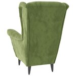 vidaXL Fauteuil vert clair velours