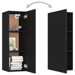 vidaXL Meubles TV 2 Pièces Noir 30 5x30x90 cm Bois d’ingénierie