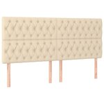 vidaXL Sommier à lattes de lit et matelas et LED Crème 200x200cm Tissu