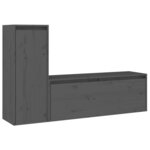 vidaXL Meubles TV 2 Pièces Gris Bois massif de pin