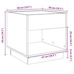 vidaXL Table basse avec LED infini gris béton 50x50x50 cm