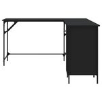 Bureau table poste de travail meuble d'ordinateur informatique étude 141 x 141 x 75 cm bois d'ingénierie noir 02_0023919