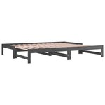 vidaXL Lit coulissant Gris 2x(90x200) cm Bois de pin massif