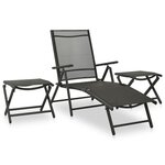 Salon de jardin meuble d'extérieur ensemble de mobilier 3 pièces textilène et aluminium noir 02_0016066