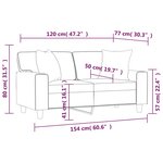 vidaXL Canapé 2 places avec oreillers crème 120 cm similicuir