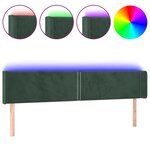 vidaXL Tête de lit à LED Vert foncé 163x16x78/88 cm Velours