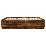 vidaXL Cadre de lit chêne fumé 200x200 cm bois d'ingénierie