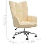vidaXL Chaise de relaxation Blanc crème Velours