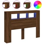 vidaXL Tête de lit à LED chêne marron 140x18 5x103 5cm bois ingénierie
