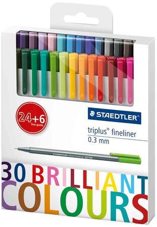 Etui de 30 Feutre Fin Triplus BRILLIANT COLOURS STAEDTLER