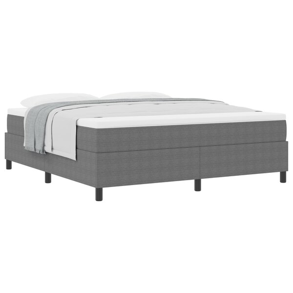 vidaXL Lit à Ressorts avec Matelas Gris Clair Super King Tissu Côtelé