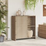 Cabinet de rangement vidaXL Beige 100x36x102 cm Rattan