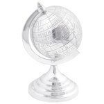 vidaXL Sculpture de globe Argent 16.5x14x26 cm Aluminium
