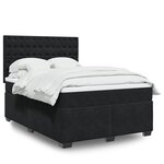 vidaXL Sommier à lattes de lit et matelas Noir 160x200 cm Velours