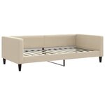 vidaXL Lit de jour avec gigogne et tiroirs crème 100x200 cm tissu