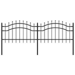 vidaXL Clôture de jardin avec sommet de lance Noir 115 cm