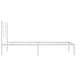 vidaXL Cadre de lit métal avec tête de lit blanc 100x200 cm