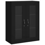 vidaXL Buffet haut Noir 69 5x34x180 cm Bois d'ingénierie