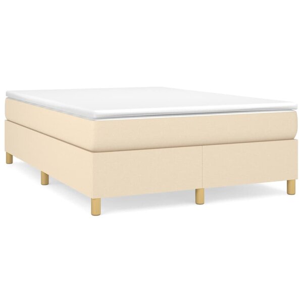 vidaXL Cadre de lit sans matelas crème 140x200 cm tissu