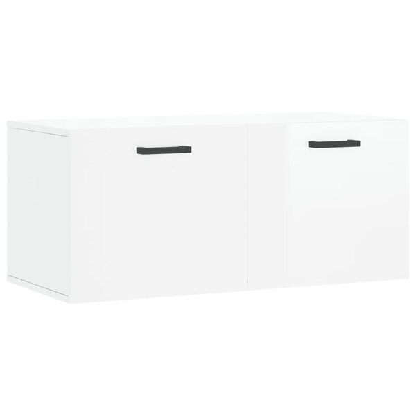 vidaXL Armoire murale blanc brillant 80x36 5x35 cm bois d'ingénierie