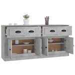 vidaXL Buffets 2 Pièces gris béton bois d'ingénierie