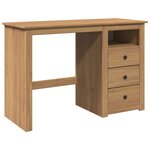 Bureau table poste de travail meuble d'ordinateur informatique étude Panama 112 x 45 x 75 cm bois massif de pin brun 02_0023930