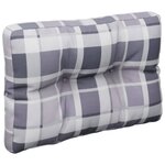 vidaXL Coussin de palette motif à carreaux gris 60x40x12 cm tissu