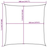 vidaXL Voile d'ombrage 160 g/m² carré sable 3 6x3 6 m PEHD