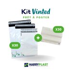 Kit emballage colis express - lot de 30 pochettes plastiques (10 pochettes x 3 formats)