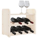 vidaXL Casier à vin avec panneau supérieur 43x25x37 cm bois pin massif