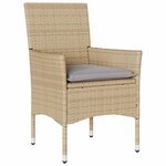 vidaXL Chaises de jardin avec coussins lot de 2 beige résine tressée