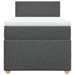 vidaXL Sommier à lattes de lit avec matelas Gris foncé 80x200 cm Tissu