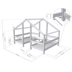 Lit cabane VILLY 2 places 90 x 180 naturel