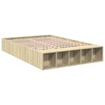 vidaXL Cadre de lit chêne sonoma 135x190 cm bois d'ingénierie