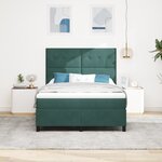 lit à ressorts vidaXL avec matelas vert foncé 140x200 cm en velours