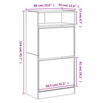 vidaXL Armoire à chaussures chêne fumé 60x34x116 cm bois d'ingénierie
